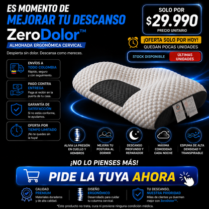 ZeroDolor™ Pro - Almohada Cervical Ergonómica Premium